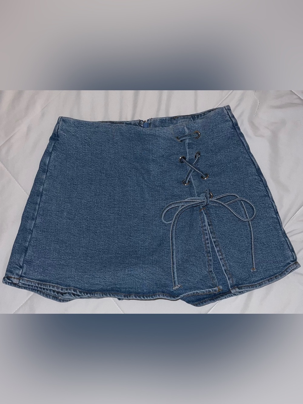 denim skort